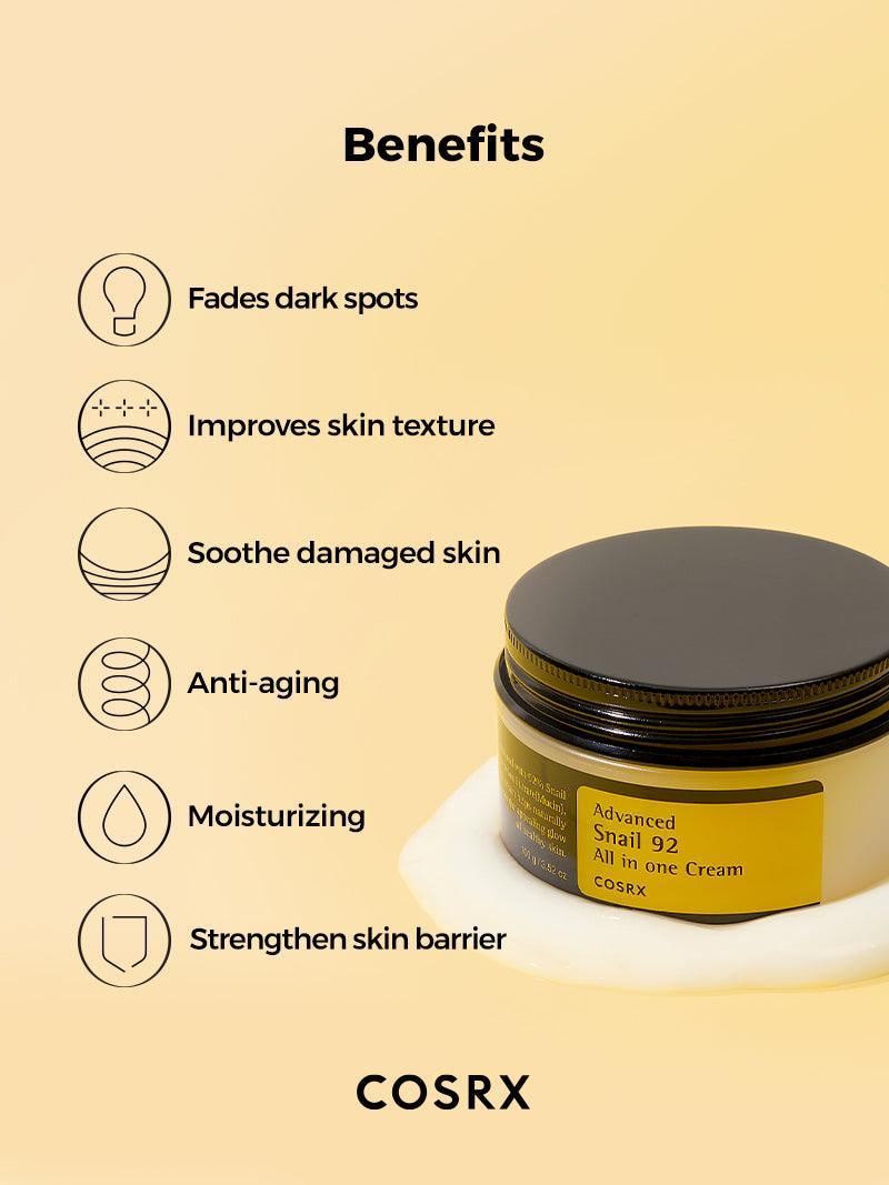 COSRX Advanced Snail 92 All in One Cream-Aναπλαστική Ενυδατική Κρέμα με Σαλιγκάρι (100 g)
