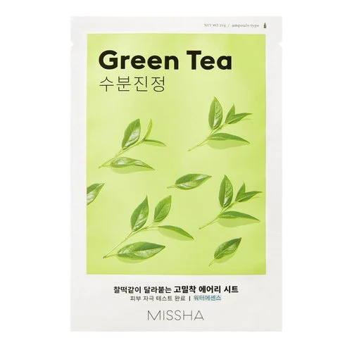 MISSHA Airy Fit Sheet Mask with Green Tea-Μάσκα με πράσινο τσάι για ερυθρότητα, ερεθισμούς (1 pc)
