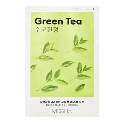 MISSHA Airy Fit Sheet Mask with Green Tea-Μάσκα με πράσινο τσάι για ερυθρότητα, ερεθισμούς (1 pc)