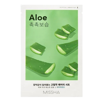 MISSHA Airy Fit Sheet Mask with Aloe-Μάσκα με αλόη για καταπράυνση, αντιοξείδωση (1 pc)