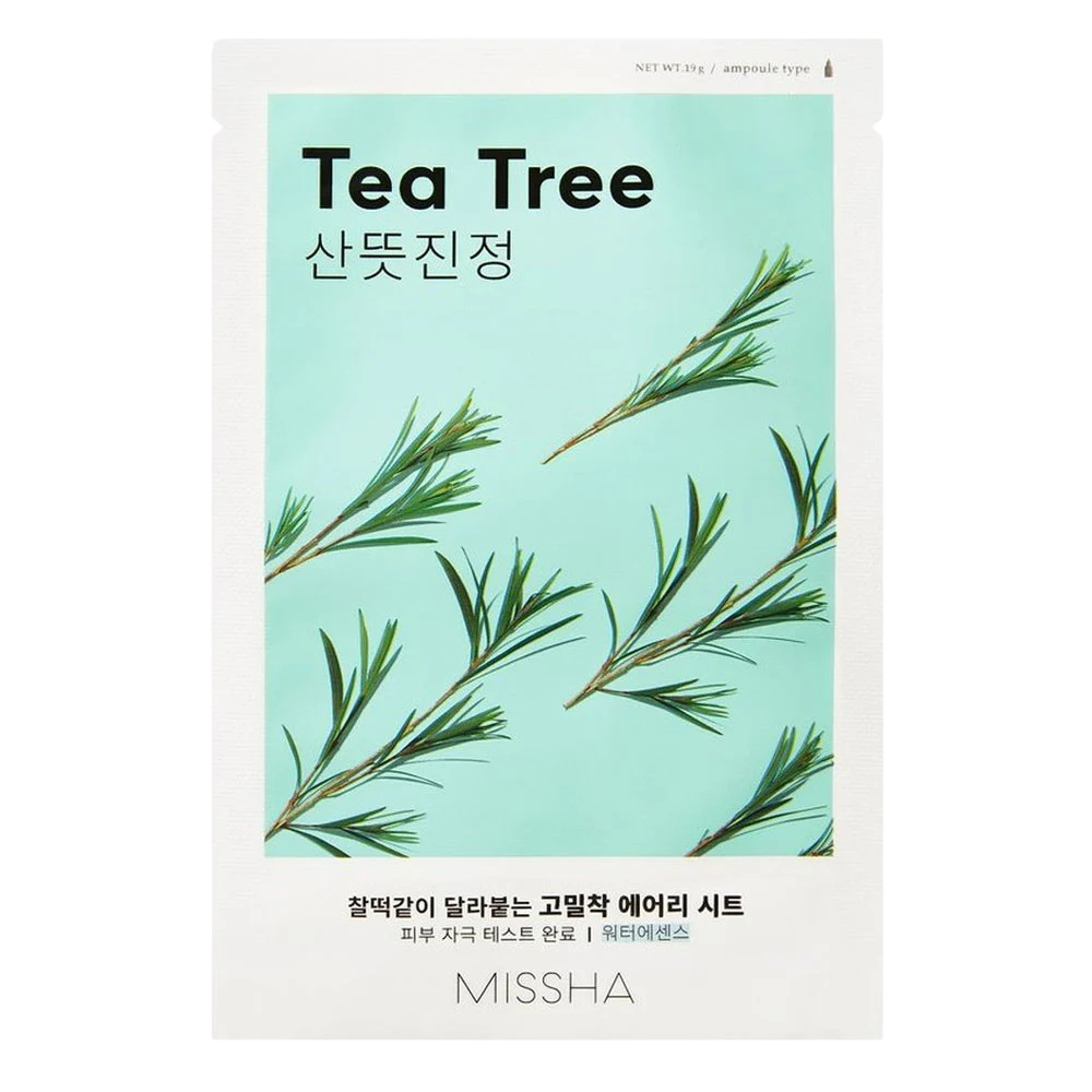 MISSHA Airy Fit Sheet Mask with Tea Tree-Μάσκα με εκχύλισμα τεϊόδεντρου για καταπράυνση (1 pc)
