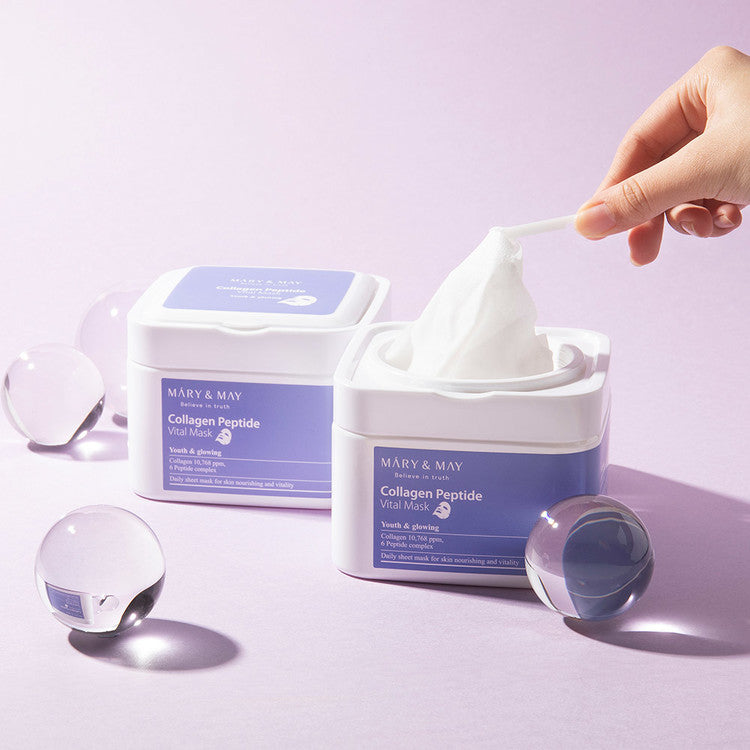Mary&May Collagen Peptide Vital Mask-Μάσκα προσώπου με Κολλαγόνο και Πεπτίδια (30 pcs)