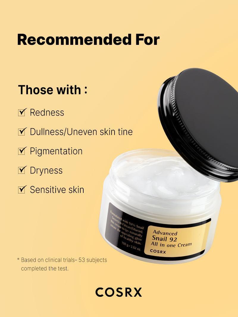 COSRX Advanced Snail 92 All in One Cream-Aναπλαστική Ενυδατική Κρέμα με Σαλιγκάρι (100 g)