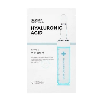 MISSHA Mascure Hydro Hyaluronic Sheet Mask-Μάσκα για αφυδατωμένη επιδερμίδα (1 pc)