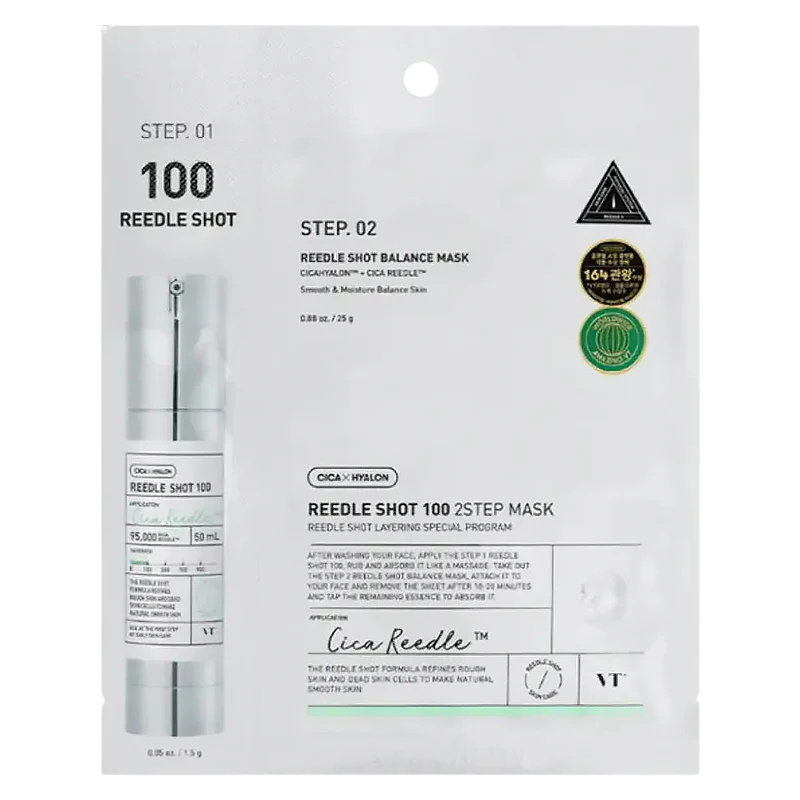 VT Cosmetics Reedle Shot 100 2Step Mask-Μάσκα 2 βημάτων με τεχνολογία μικροβελόνων
