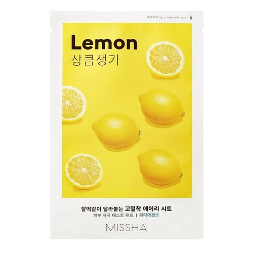 MISSHA Airy Fit Sheet Mask with Lemon-Μάσκα με λεμόνι για ομοιόμορφο τόνο (1 pc)