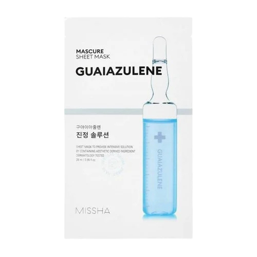 MISSHA Mascure Calming Guaiazulene Sheet Mask-Μάσκα για ερεθισμένο και ευαίσθητο δέρμα (1 pc)