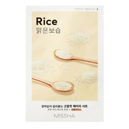 MISSHA Airy Fit Sheet Mask with Rice-Μάσκα με εκχύλισμα ρυζιού για θρέψη (1 pc)