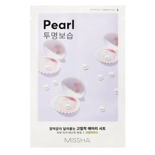 MISSHA Airy Fit Sheet Mask with Pearl-Μάσκα με εκχύλισμα μαργαριταριού για λάμψη, ενυδάτωση (1 pc)