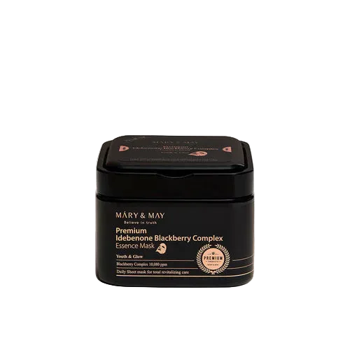 Mary&May Premium Idebenon Blackberry Complex Essence Mask-Μάσκα προσώπου με Idebenone βατόμουρο για θρέψη και λάμψη (20 pcs)